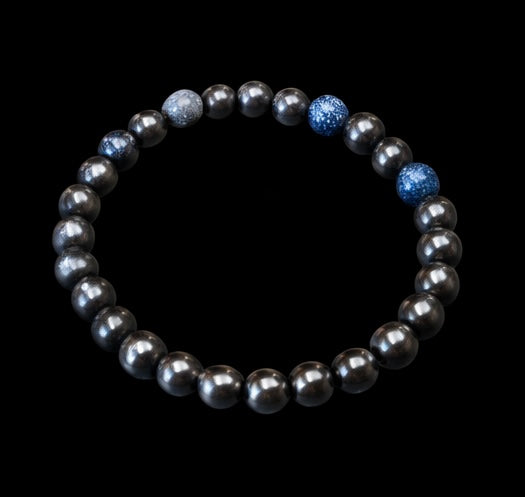 HÄMATIT Kugelarmband Blaufluss
